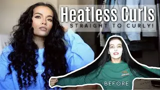HEATLESS CURLS OVERNIGHT | Straight to Curly Tutorial | Irresistible Me Extensions