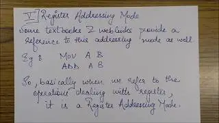 REGISTER ADDRESSING MODE, Addressing Modes, Computer Architecture