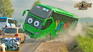 The Yatno bus got carried away honking telolet and slipped into a ditch | Telolet Basuri I'am Blue