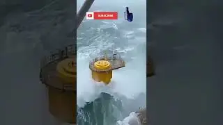 Huge waves hit the lighthous😰#lighthouse #waves