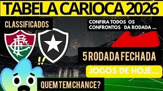 Classifica&ccedil;&atilde;o Campeonato Carioca 2026 Tabela Completa Carioca Jogos 5 rodada fechada 🫡⚽🏆