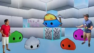 CRIAMOS SLIMES PEGAJOSOS QUE MINERAM BLOCOS SUPER RAROS!!