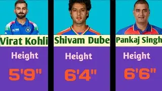 Real Height Reveled Of Famous Indian Cricketer||Shortest To Tallest