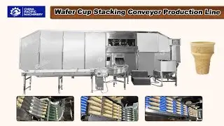 Automatic Wafer Cup Stacking Conveyor Production Line|Mcdonalds Ice Cream Wafer Cup|KFC Cup