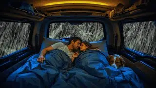 Relax Instantly 🌧️ Rain & Soft Thunder in a Cozy Parked Car
