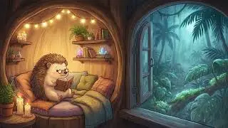 DAY 54 - Chill Lofi on a Rainy Day ☕ Cozy Hedgehog Room