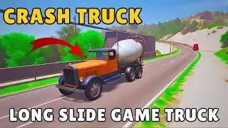 MIXER TRUCK ACCIDENT - Garage With Colors - Long Slide Game Simulator - Funny 3D Animasi Flatbed Car