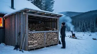 Her firewood stayed dry all winter &mdash; the simple wall shed she built ended months of wasted heat