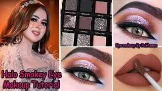 Beautiful Elegant smokey Halo Eye Makeup Tutorial l silver smokey eye makeup l Glam Look