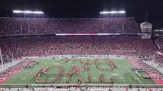 The Ohio State and Alumni band combine to perform Quad Script Ohio