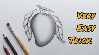 Easy Mango Drawing | How to Draw Mango Step by Step | Fruit Drawing for Beginners