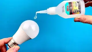 Просто нанесите суперклей на светодиодную лампочку, и вы будете поражены!