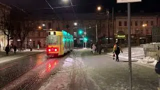 Базельский трамвай прибув на Площу Кропивницкого (31.12.2025)