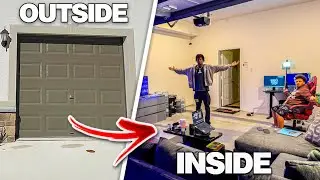 I Turned My GARAGE Into A MAN CAVE😎..
