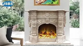 wholesale cultured home decor flower marble fireplace surrounding