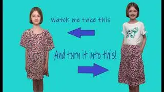 Making a girl's skirt from a woman's shirt! Tutorial... Up-cycle clothing.