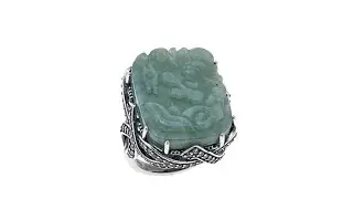 Jade of Yesteryear Carved Green Jade Ring