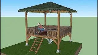 Taht / Kameriye / &Ccedil;ardak / bower / pergola / arbour / alcove / summerhouse / беседка / wooden  v.01