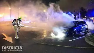 Geparkeerde auto in brand op parkeerplaats De Poort Nootdorp
