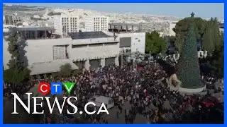 Drone video shows Christmas celebrations in Bethlehem