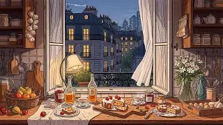 cozy vintage apartment night with oldies olaying in another room | old city ambience for relaxation