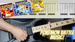 Pokemon Battle Music - Guitar Cover | Playthrough (with Tabs)