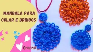 passo a passo mandala de croche para fazer colar e brincos