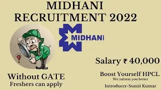 MIDHANI RECRUITMENT 2022 | MANAGEMENT TRAINEE |  WITHOUT GATE | SALARY ₹ 40,000 | FOR FRESHERS