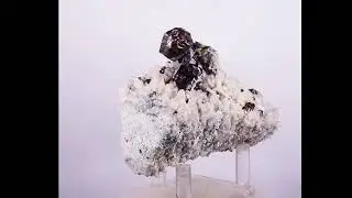 9.8cms GEM SPHALERITE TWIN RUBY BLEND ON QUARTZ PYRITE CRYSTALS PERU MB136