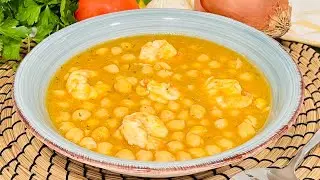 GARBANZOS CON LANGOSTINOS, EL POTAJE MAS FÁCIL Y RICO