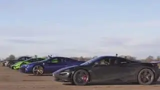 法拉利296，迈凯伦750s，兰博基尼小牛，保时捷911Turbo，四台超跑400米直线加速赛，现场真是太让人热血沸腾了#直线加速赛 #法拉利296 #兰博基尼 #迈凯伦750s #保时捷911...