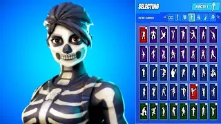 🔥 SKULL RANGER SKIN SHOWCASE WITH ALL FORTNITE DANCES & EMOTES 😱