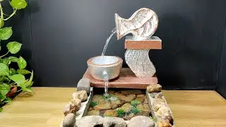 Beautiful amazing waterfall fountain making at home