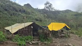 Nepal himalayan village life in rain walking tour with monsoon season|everyday life of the village