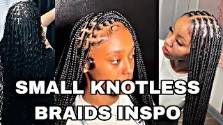 SMALL KNOTLESS BRAIDS INSPO|KELS♡!|#blackgirltiktok #knotlessbraids 