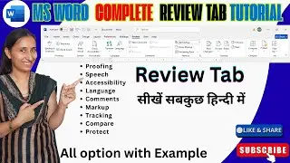 Microsoft Word Tutorial  In Hindi | MS Word Review Tab (Complete Tutorial) MS Word Tutorial