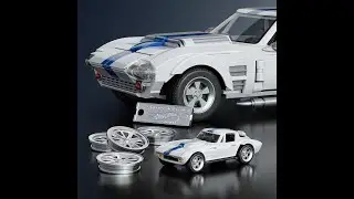 Конструктор Hot Wheels Elite Series, Corvette Grand Sport с реалистичными деталями и декоративным...