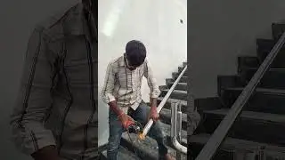 Wow super😀 taknikal work video 🫡stainless Steel basic model railing work ssrailing staircase railing