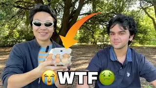 🤯Why Are These 2 Weirdos Sucking Raw Eggs At Park...