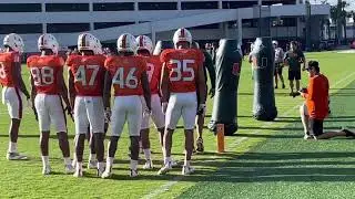 Miami Hurricanes March 22, 2022 spring practice WR skill drills