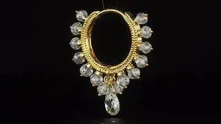 Maria Tash: Diamond Coronet Ring with Briolette, 9.5mm