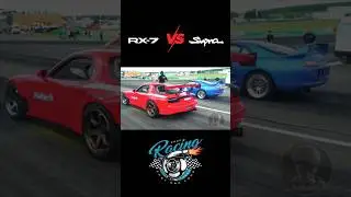 Drag Racing - Mazda RX7 VS Toyota Supra 🔥🔥🔥 #cars #rx7 #supra #race #dragrace #ytshorts