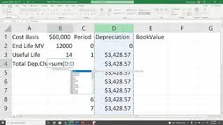 Straight Line SL Depreciation Method Explain with Example Using MS Excel