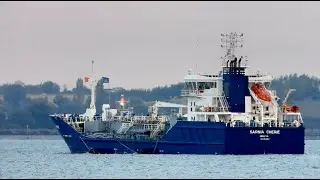 OIL PRODUCTS TANKER INBOUND TO BUNKER BRITISH ANTARCTIC SURVEY VESSEL SIR DAVID ATTENBOROUGH   SD 48