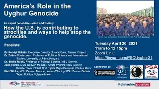 America's Role in the Uyghur Genocide MSU Denver April 20 2021