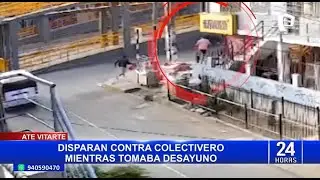 Ate Vitarte: disparan contra colectivero mientras tomaba desayuno