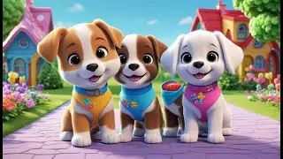 Os Cachorrinhos de Pelúcia Latem, Latem, Latem | Canção Infantil | Rima para Crianças