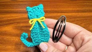 😻 Как связать крючком котика &laquo;Клик-клик&raquo; с помощью заколок для волос 😻