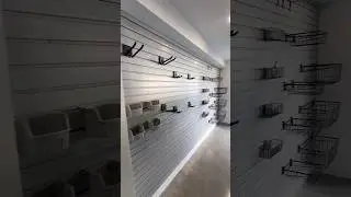 More floor to ceiling Slatwall for your feed! #garageequipment #garage #slatwall #StorPro