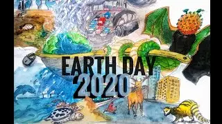 Earth day 2020 illustration | water colour | earth in lockdown drawing